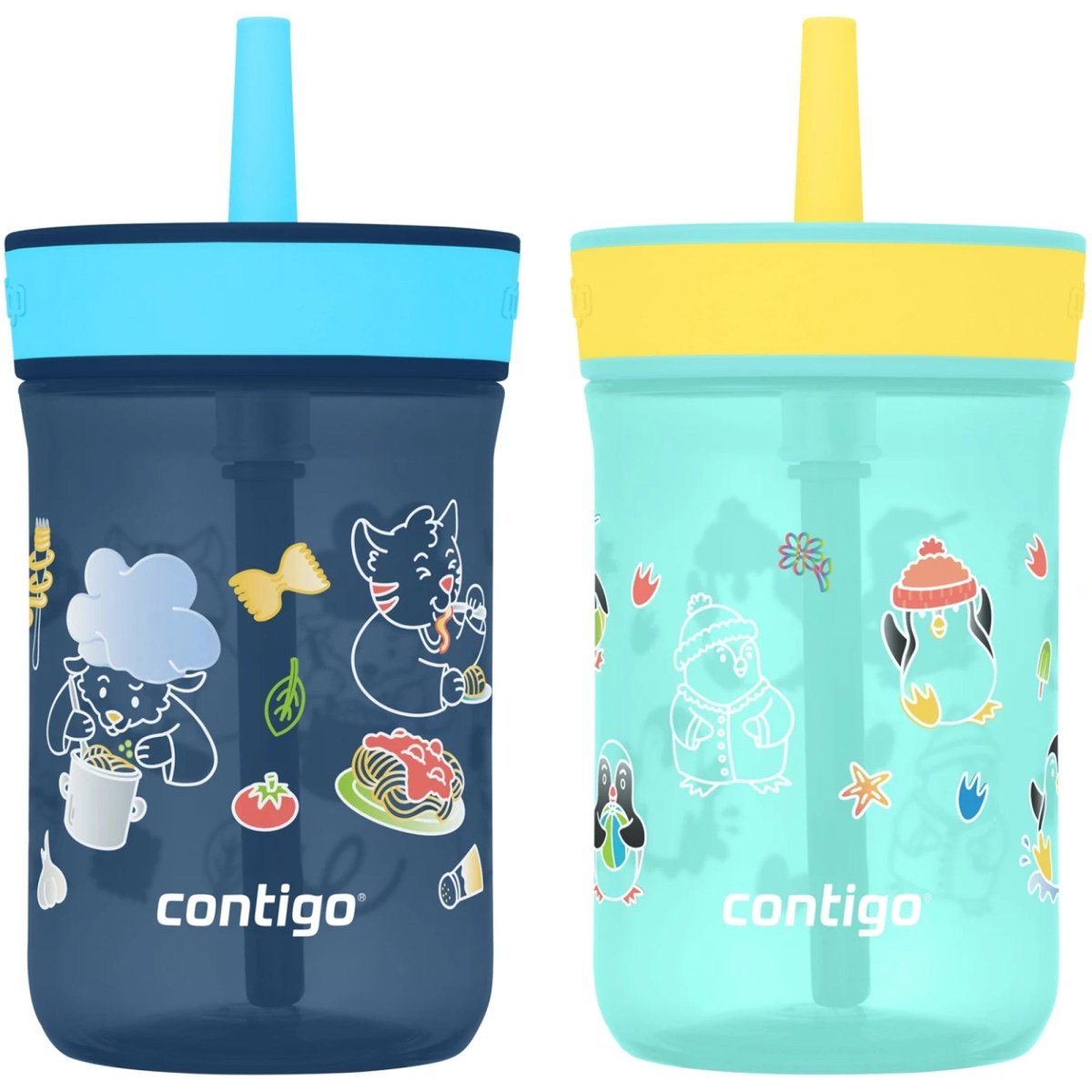 Contigo Kid's 14 oz. Leighton Spill - Proof Tumbler with Straw 2 - Pack - Forza Sports