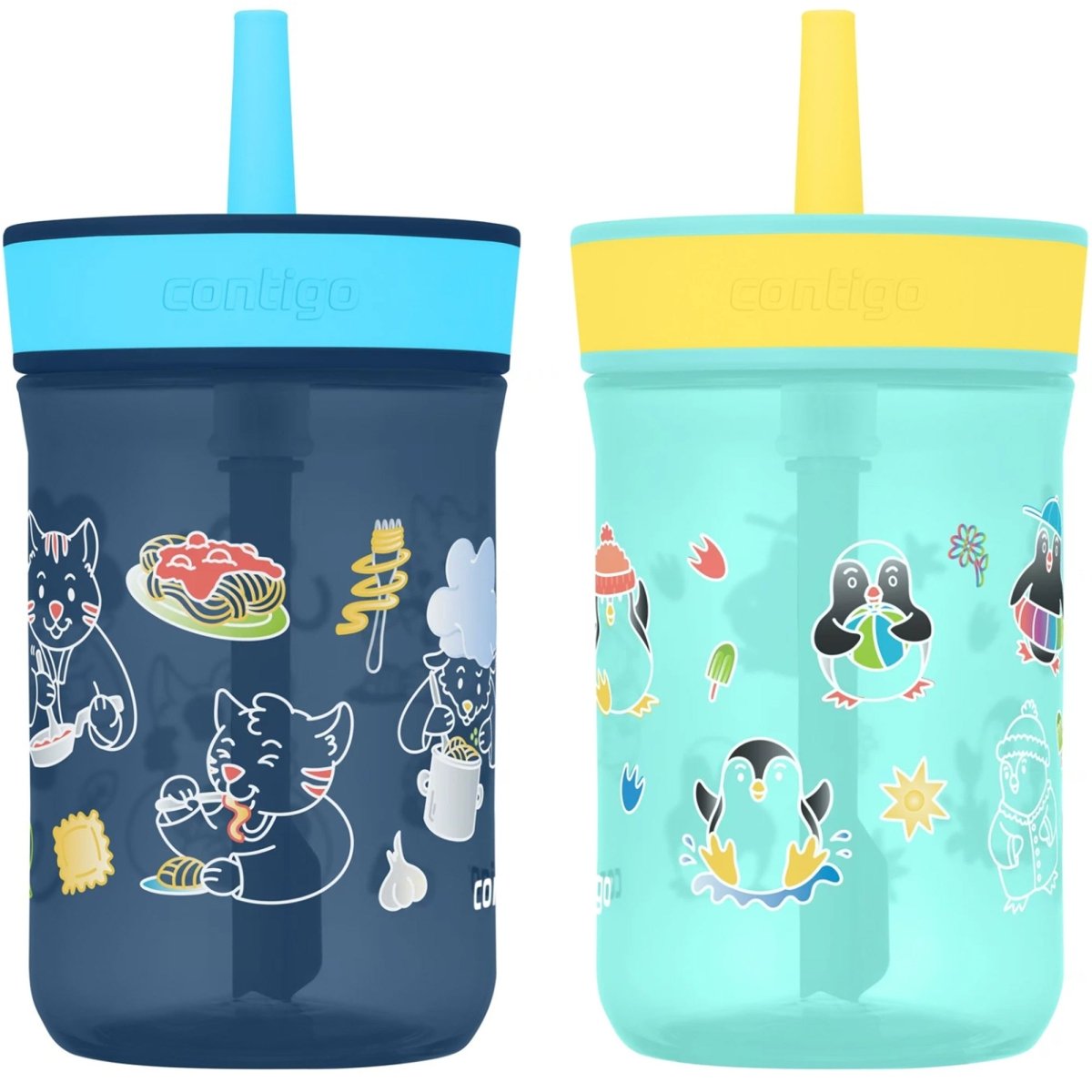 Contigo Kid's 14 oz. Leighton Spill - Proof Tumbler with Straw 2 - Pack - Forza Sports