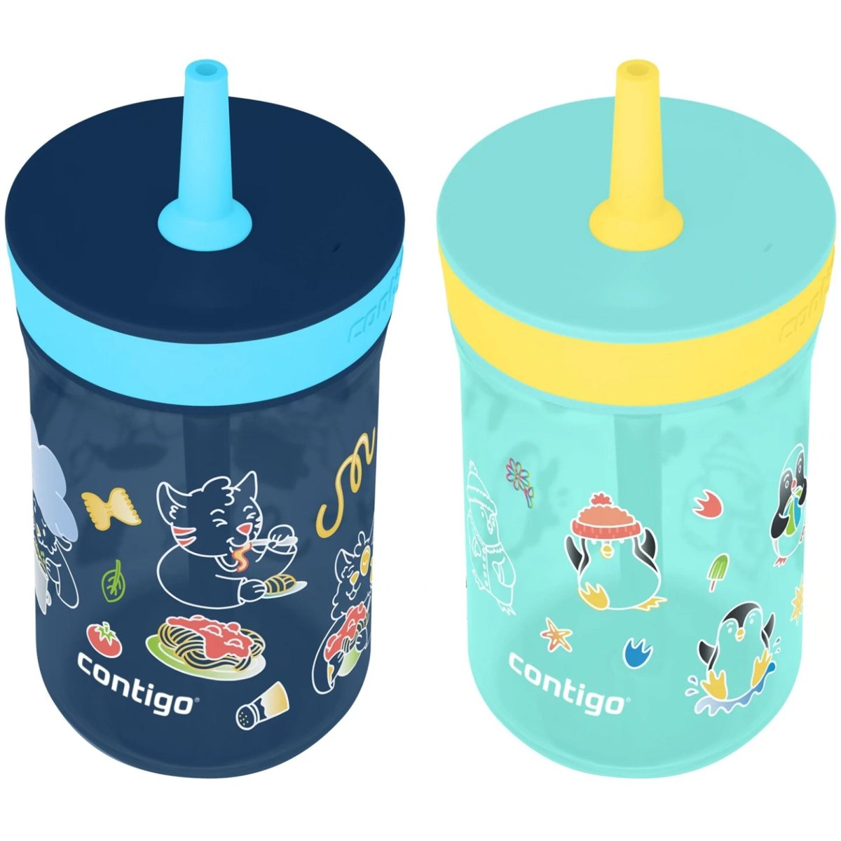 Contigo Kid's 14 oz. Leighton Spill - Proof Tumbler with Straw 2 - Pack - Forza Sports
