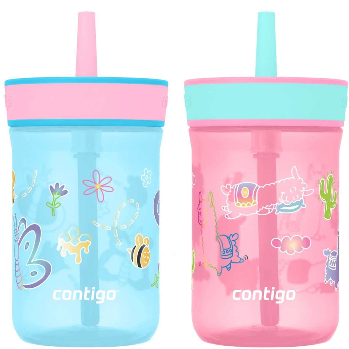Contigo Kid's 14 oz. Leighton Spill - Proof Tumbler with Straw 2 - Pack - Forza Sports
