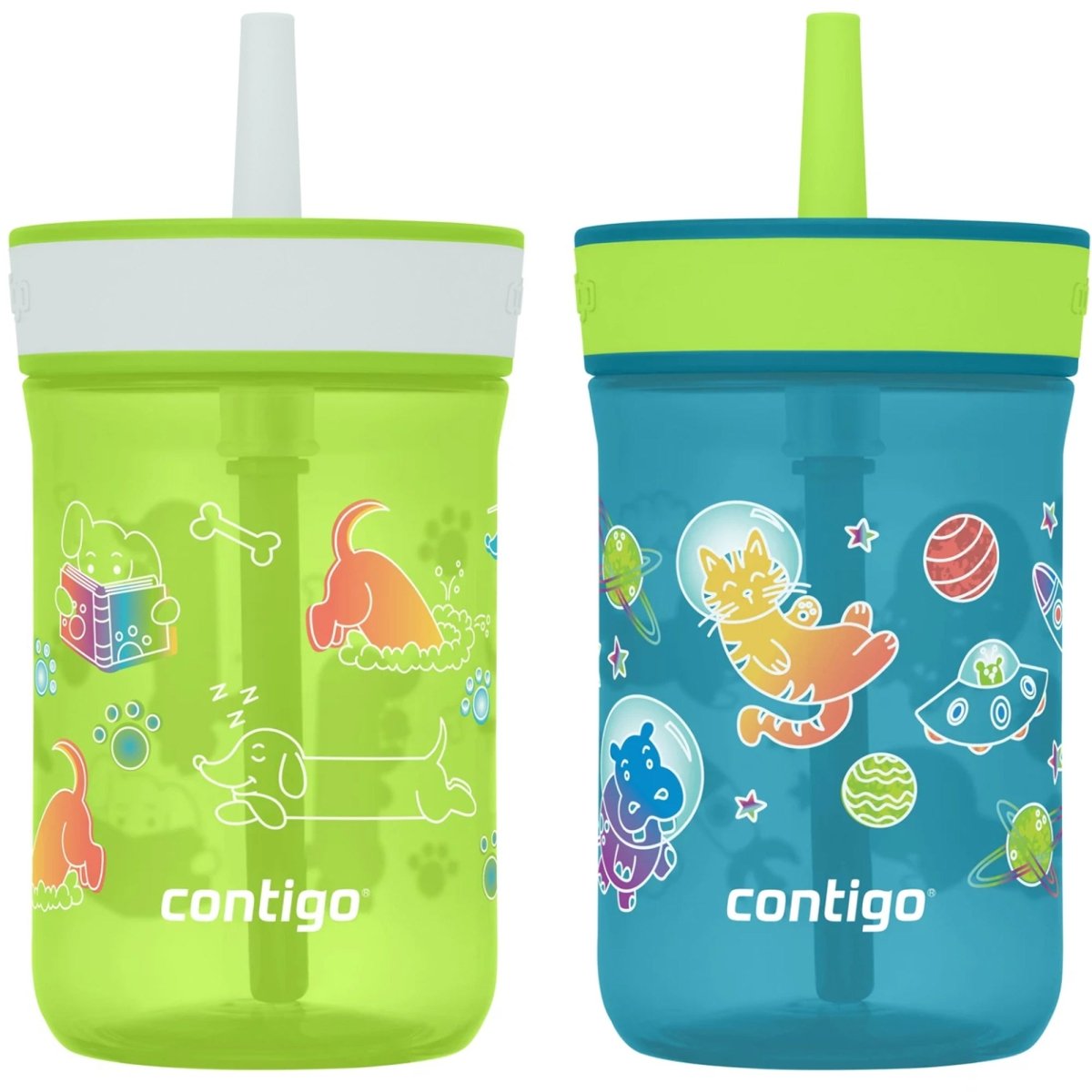 Contigo Kid's 14 oz. Leighton Spill - Proof Tumbler with Straw 2 - Pack - Forza Sports