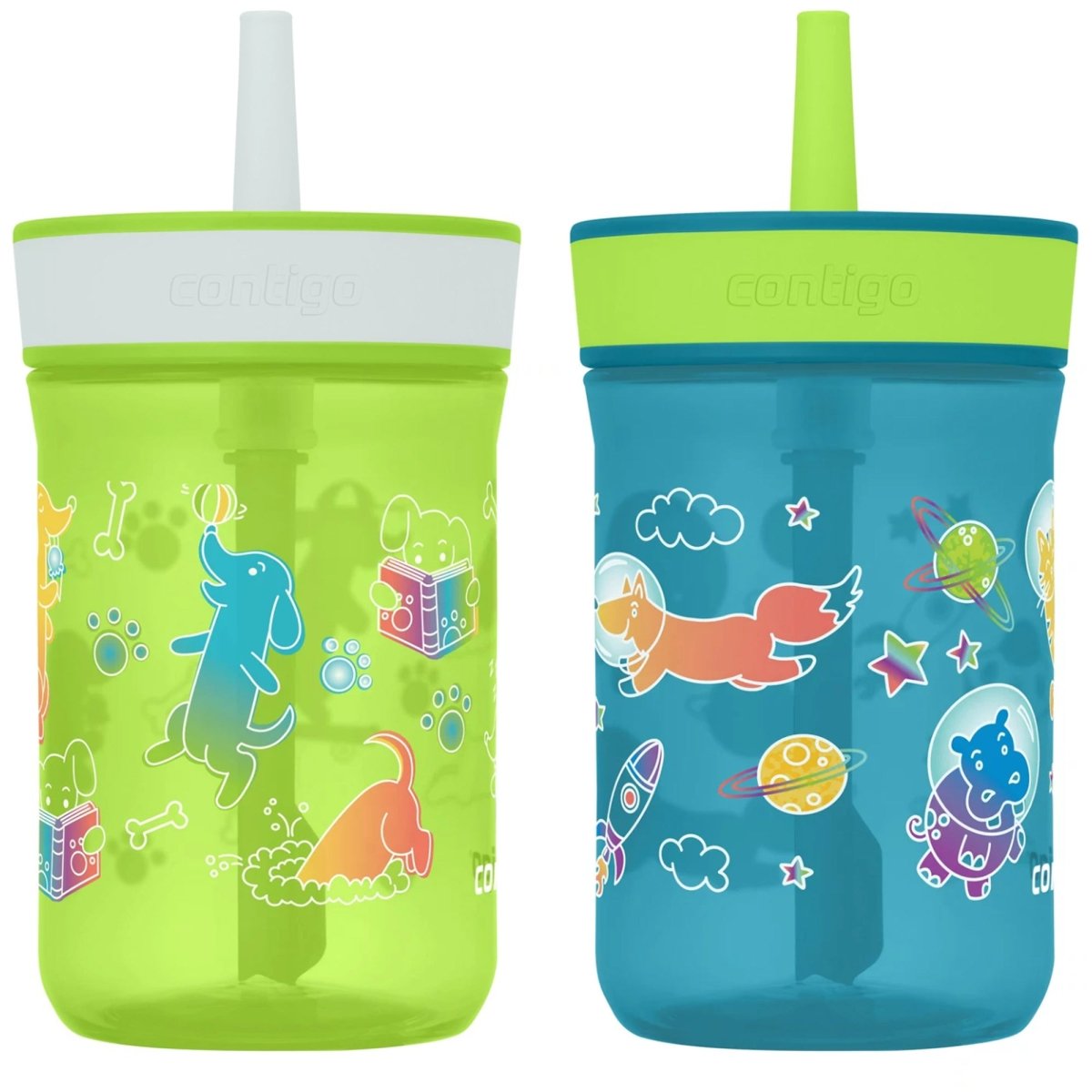 Contigo Kid's 14 oz. Leighton Spill - Proof Tumbler with Straw 2 - Pack - Forza Sports