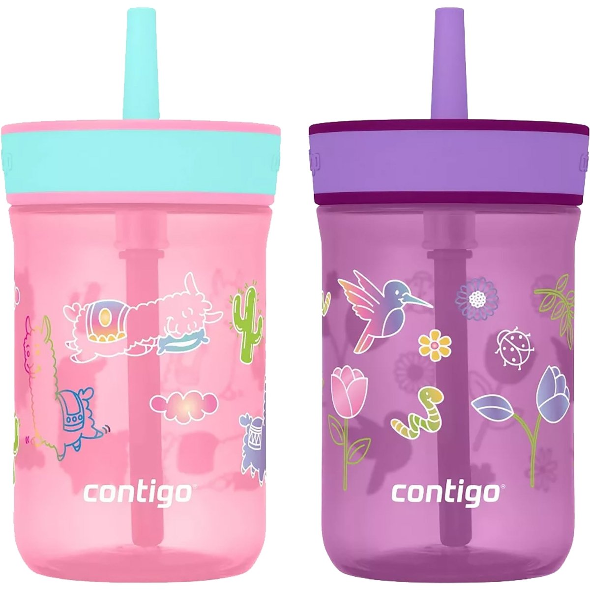 Contigo Kid's 14 oz. Leighton Spill - Proof Tumbler with Straw 2 - Pack - Forza Sports