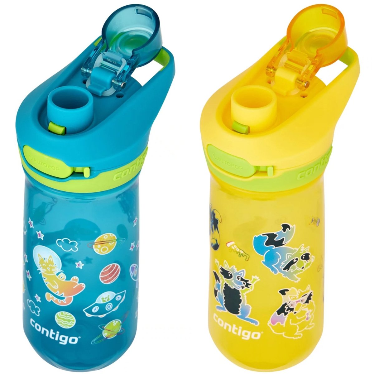 Contigo Kid's 14 oz. Jessie Water Bottle 2 - Pack - Spacecraft/Trash Pandas - Forza Sports