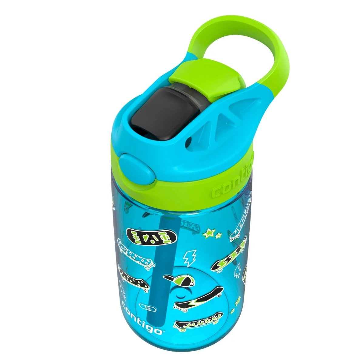 Contigo Kid's 14 oz. Aubrey Plastic Water Bottle - Blue Raspberry/Skater - Forza Sports