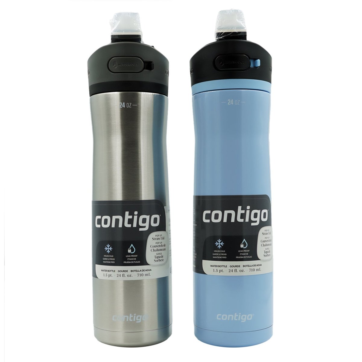 Contigo 24 oz. Ashland Chill 2.0 Vacuum Insulated Stainless Steel Bottle 2 - Pack - Forza Sports