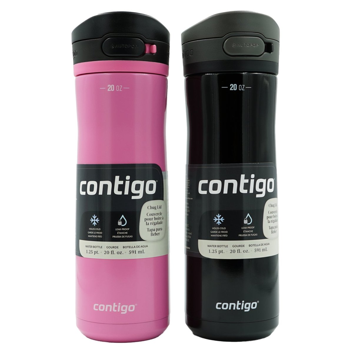 Contigo 20 oz. Jackson Chill 2.0 Vacuum Insulated Stainless Steel Bottle 2 - Pack - Forza Sports