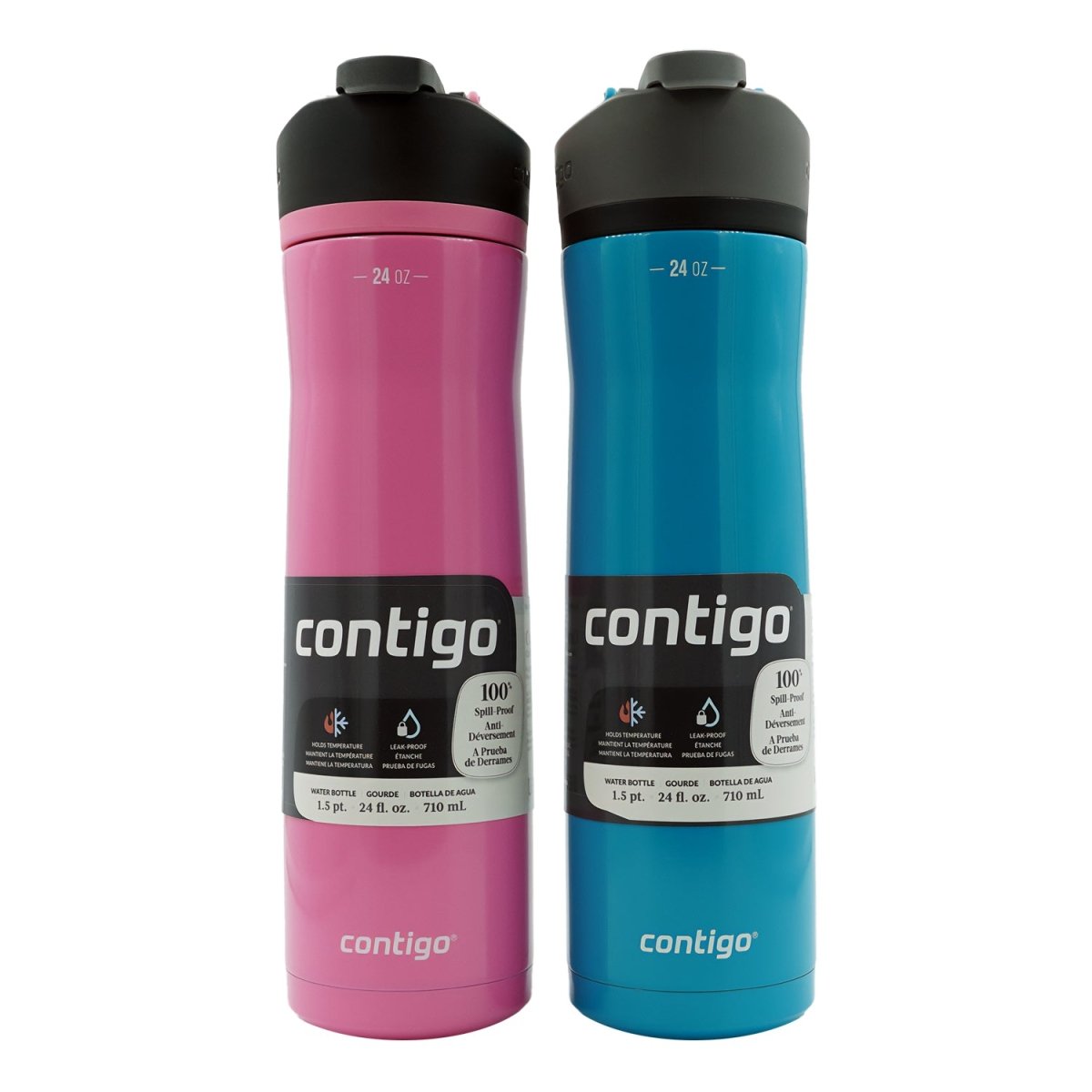 Contigo 24 oz. Cortland Chill 2.0 Insulated Stainless Steel Water Bottle 2 - Pack - Forza Sports