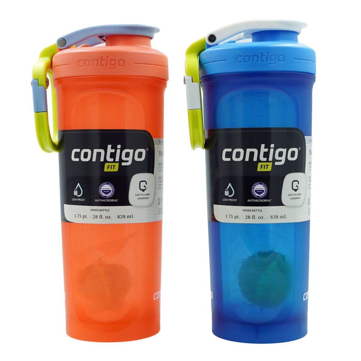Contigo 28 oz. Fit Shake & Go 2.0 Microban Shaker Mixer Bottle 2 - Pack - Forza Sports