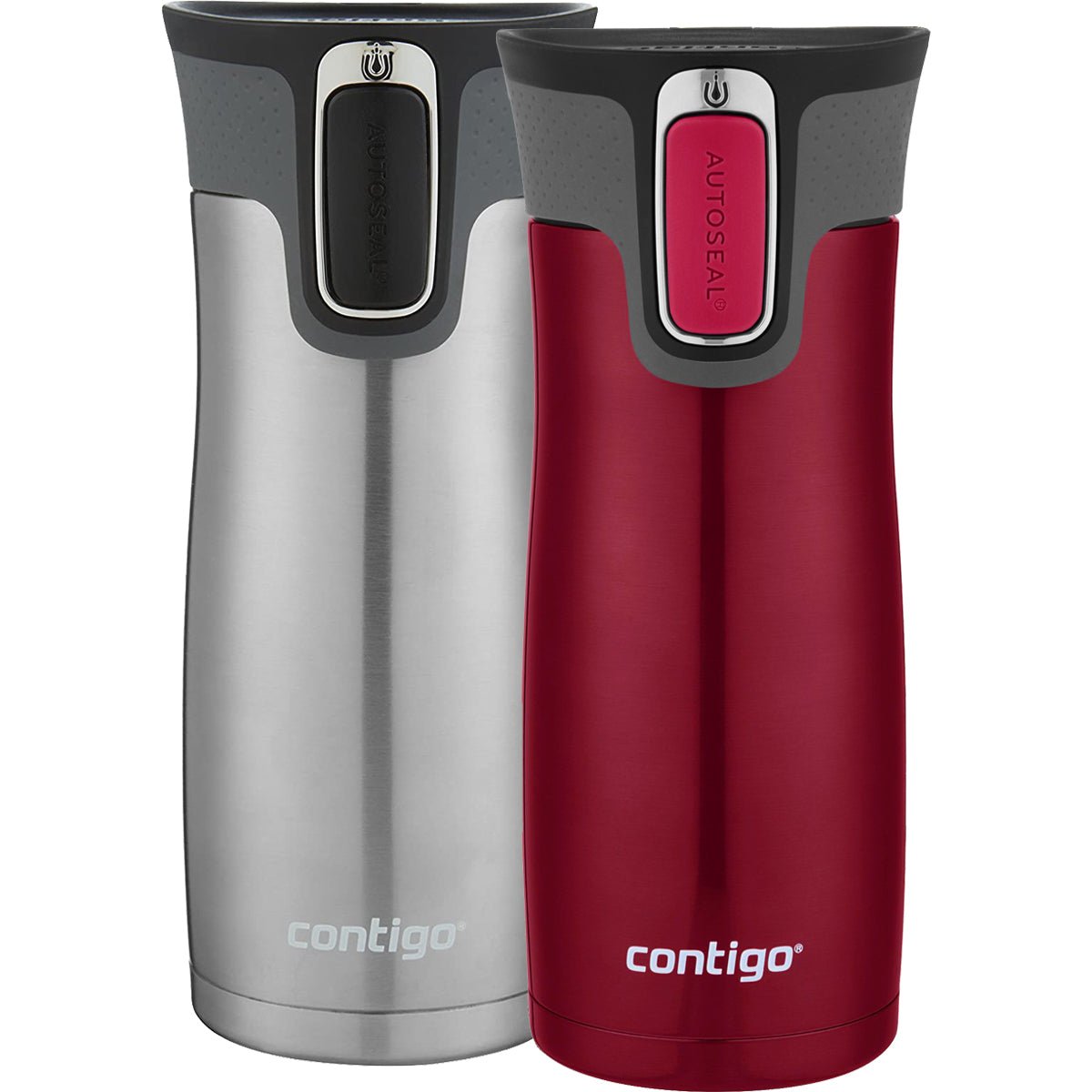 Contigo 16 oz. West Loop Autoseal Travel Mug 2 - Pack - Stainless Steel/Very Berry - Forza Sports