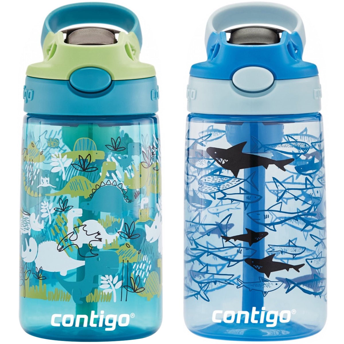 Contigo Kid's 14 oz. AutoSpout Straw Water Bottle with Easy - Clean Lid 2 - Pack - Forza Sports