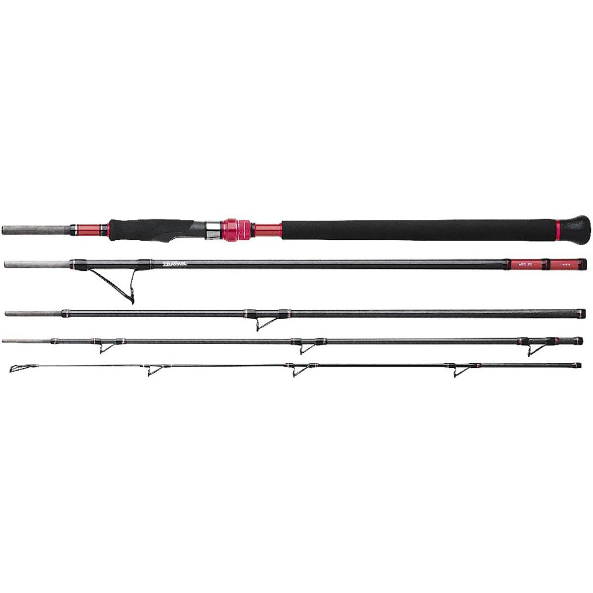 Daiwa Ardito Surf Travel Fishing Rods - Black/Red - Forza Sports