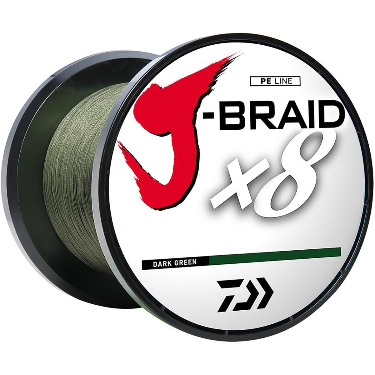 Daiwa 150 Yard J - Braid X8 Braided Fishing Line - Dark Green - Forza Sports