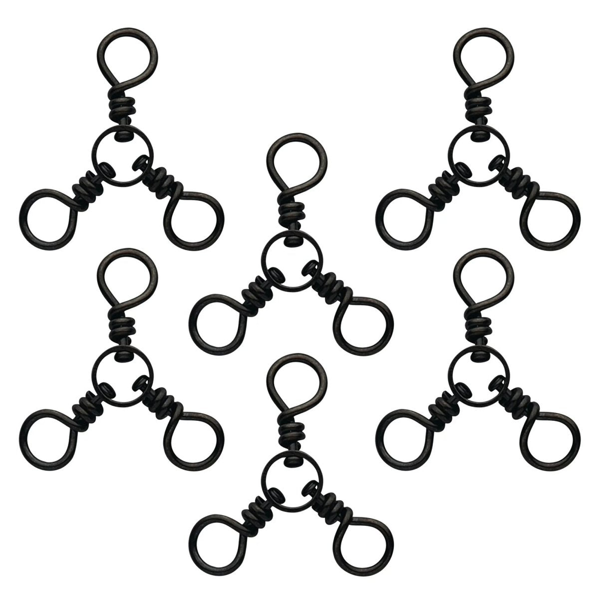 Eagle Claw 3-Way Swivels, Size 6, Black, 6 Pack - Forza Sports