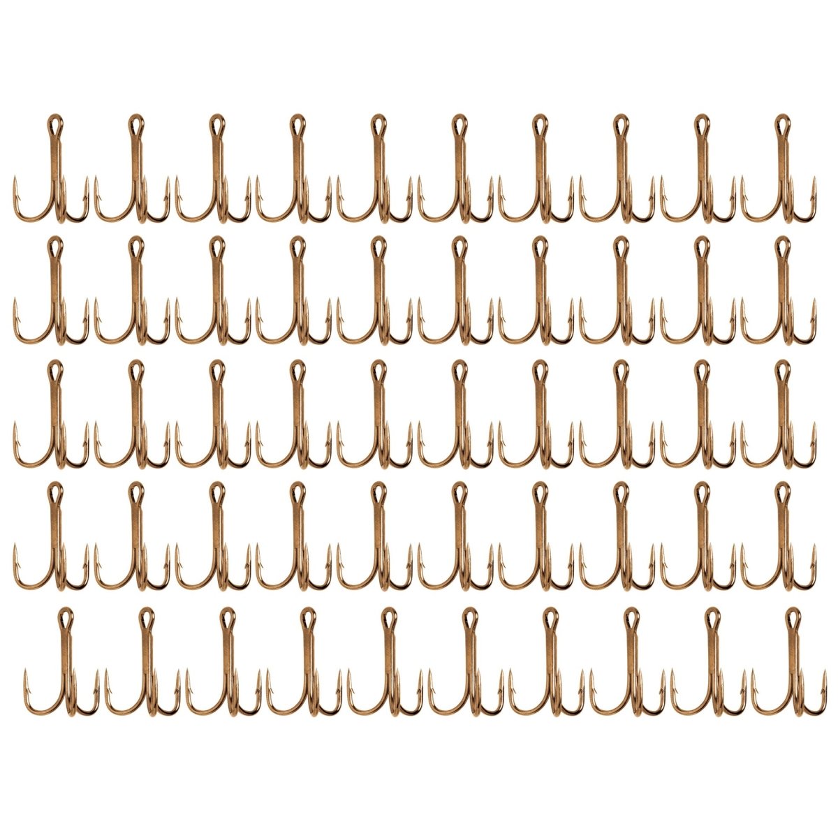 Eagle Claw Lazer Sharp 4X Straight Point Treble Hook, Size 1/0, Bronze, 50 Pack - Forza Sports