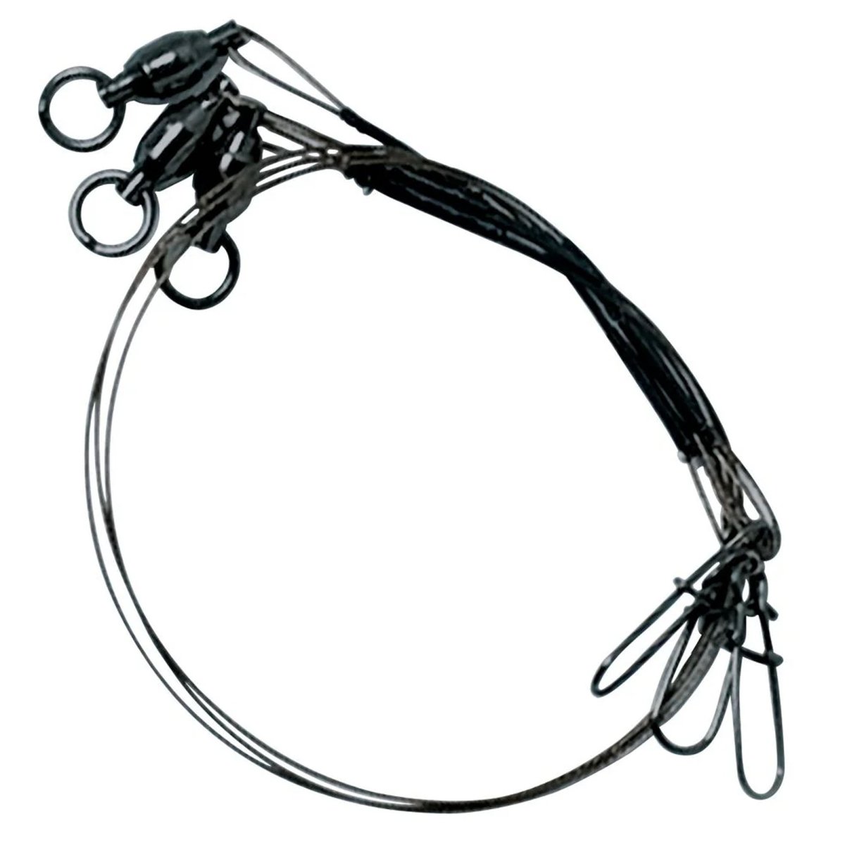 Eagle Claw Lazer Sharp Steel Leader with Ball Bearing Swivel and Dual Lock Snap, 20 lb. Test, 12" Leader, 3 Pack - Forza Sports