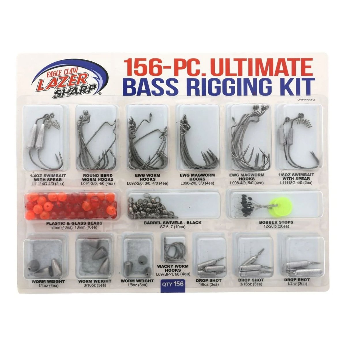 Eagle Claw Lazer Sharp Ultimate Bass Terminal Rigging Kit, 156 Pieces - Forza Sports