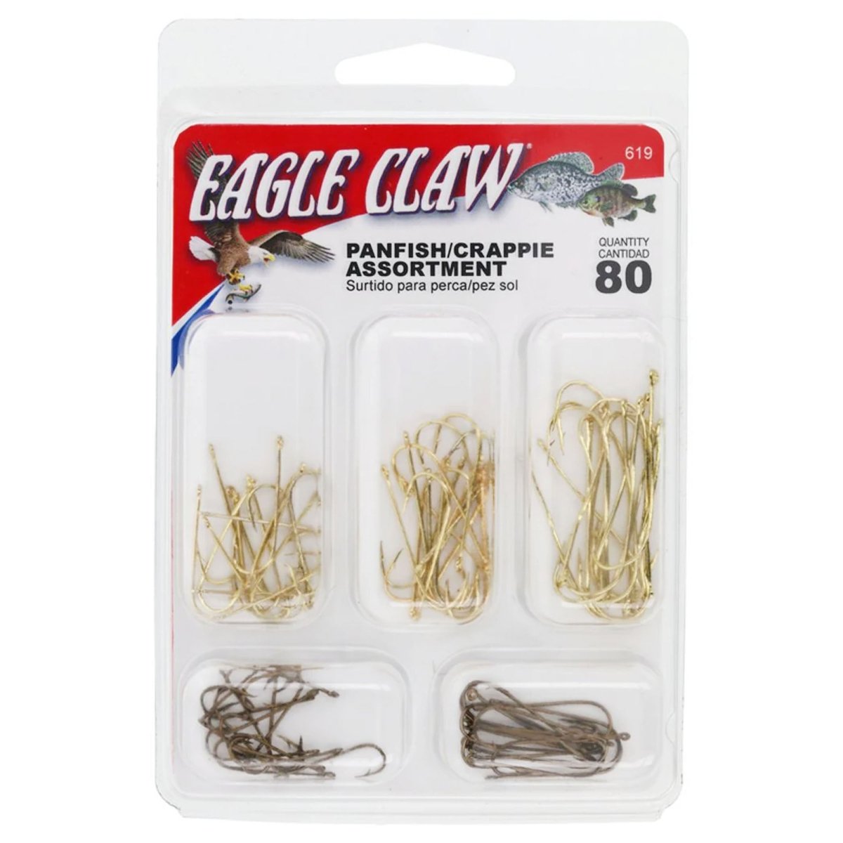 Eagle Claw Panfish/Crappie Hook Assortment, 80 Pieces - Forza Sports
