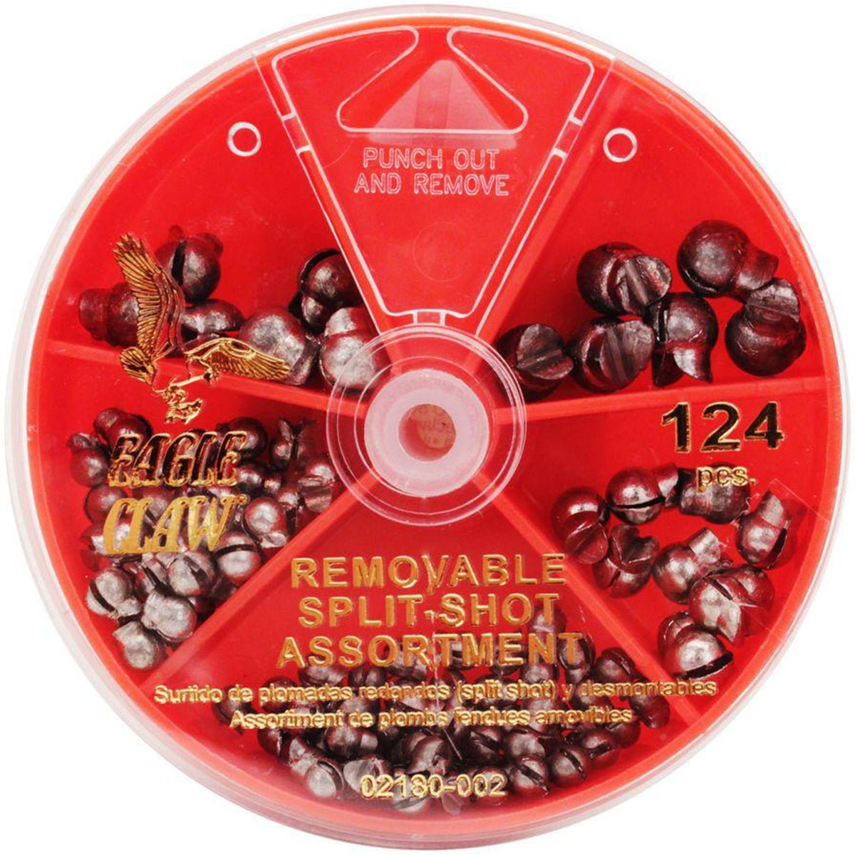 Eagle Claw Removable Split - Shot Sinkers Dial Pack (124 pcs) - Forza Sports