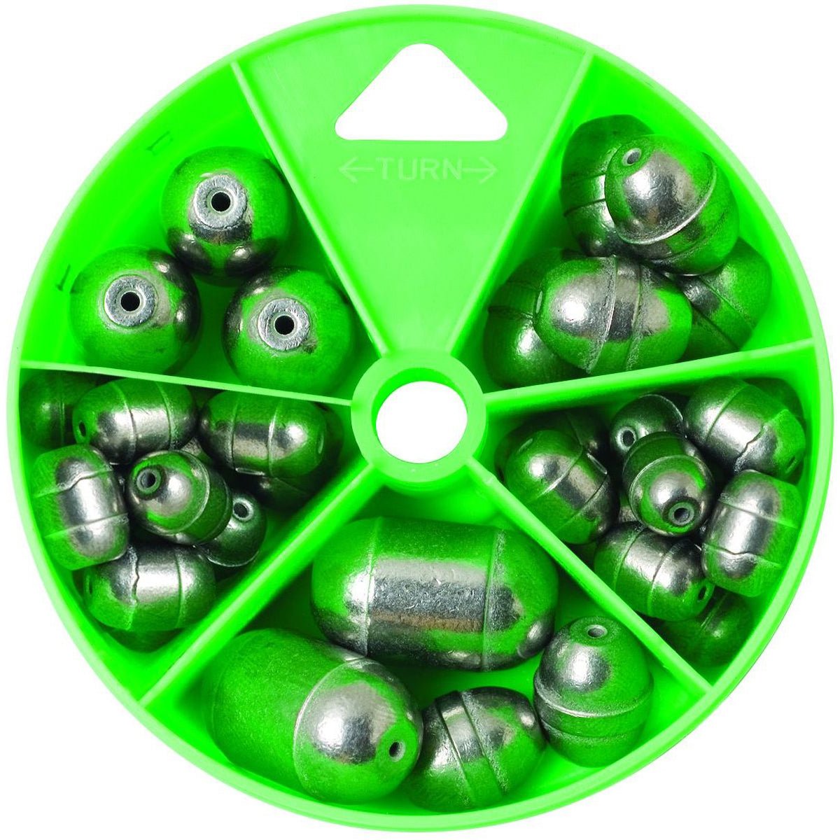 Eagle Claw Steel and Tin Egg Sinkers and Removable Split - Shots Dial Pack - Forza Sports