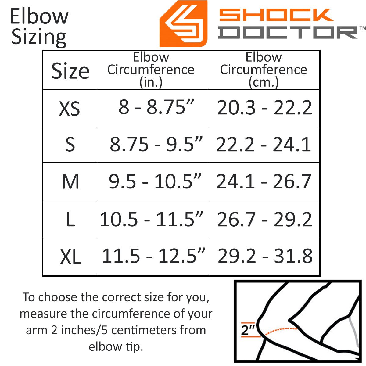 Shock Doctor Elbow Compression Sleeve with Extended Coverage - Black - Forza Sports