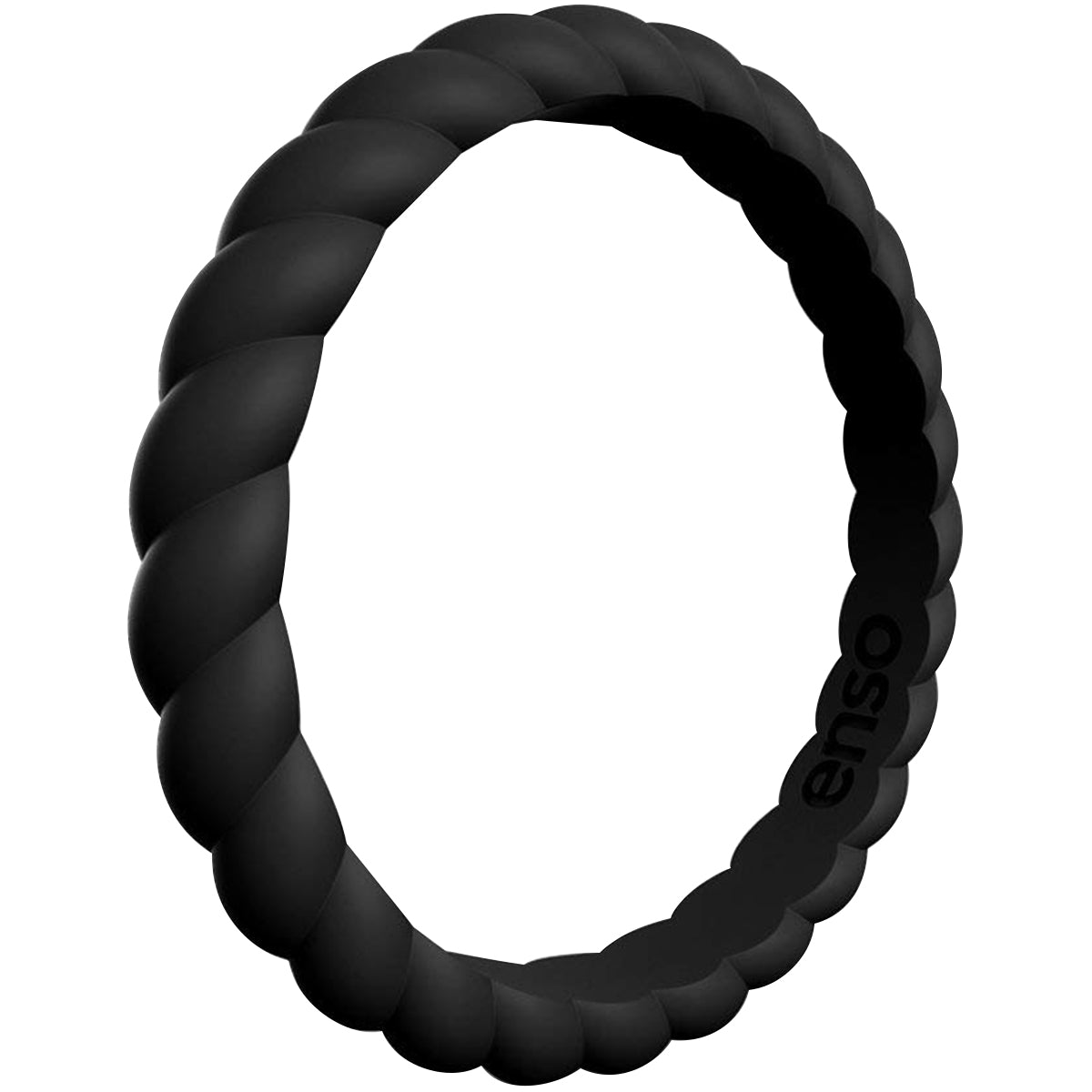 Enso Rings Braided Stackables Series Silicone Ring - Obsidian - Forza Sports