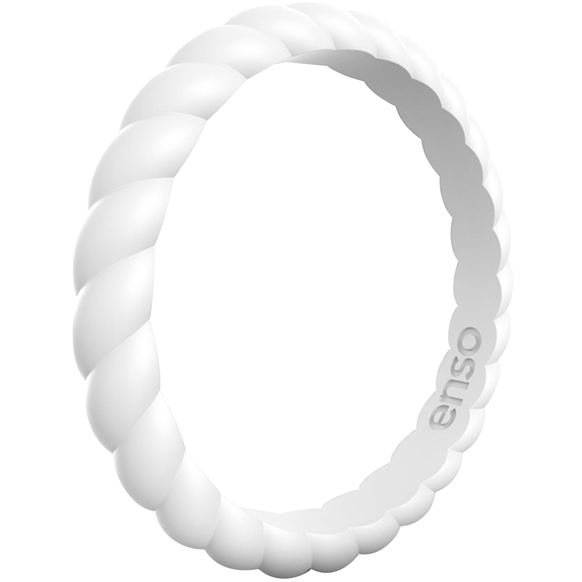 Enso Rings Braided Stackables Series Silicone Ring - White - Forza Sports