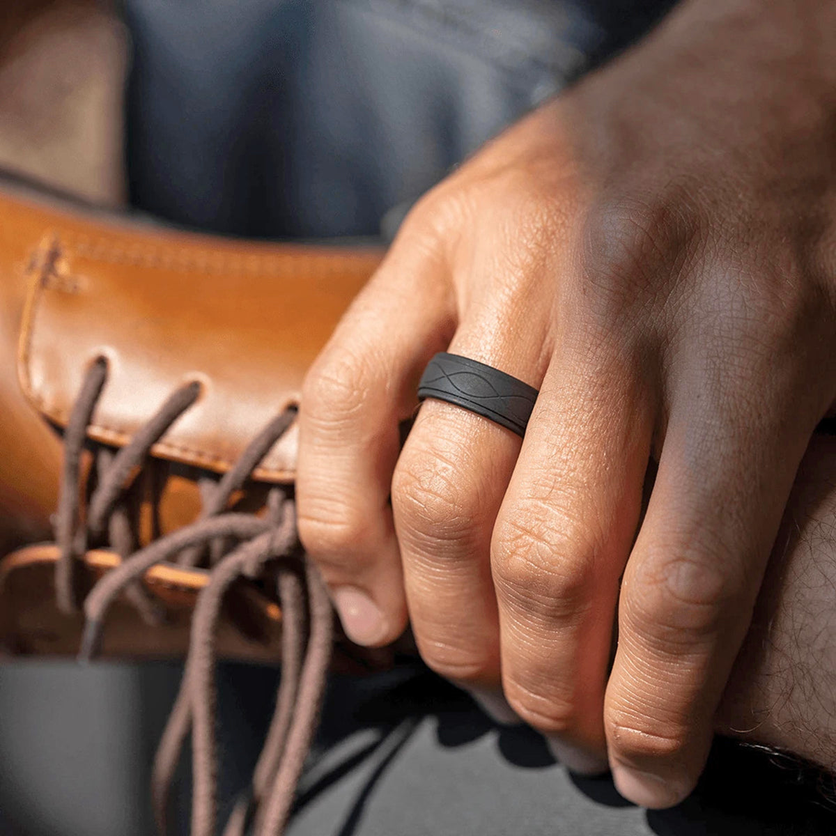 Enso Rings Men's Infinity Series Silicone Ring - Obsidian - Forza Sports