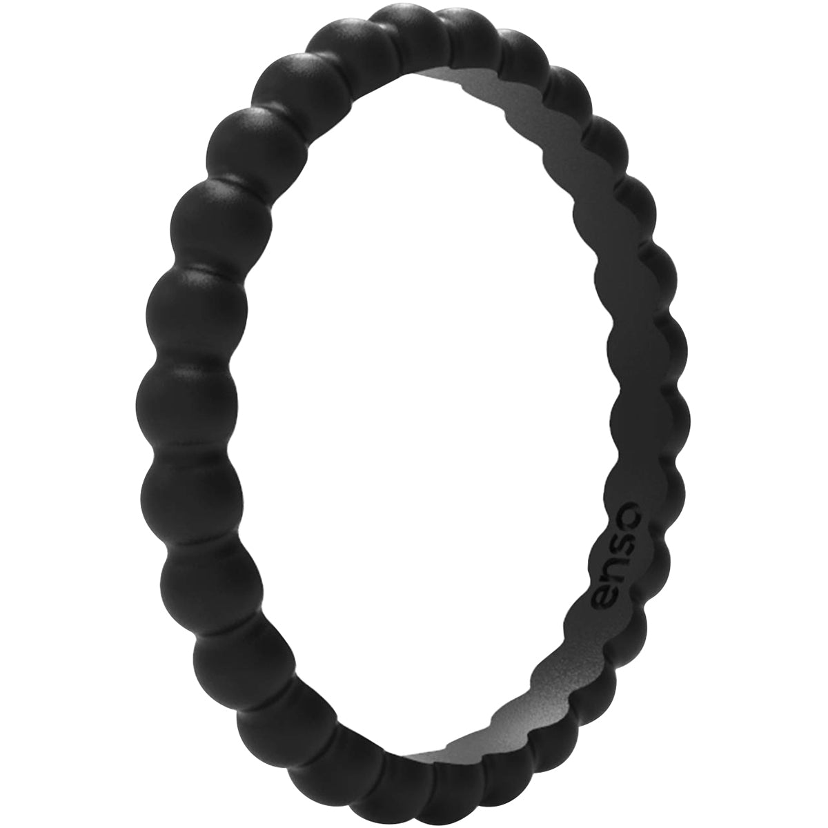 Enso Rings Beaded Stackables Series Silicone Ring - Obsidian - Forza Sports