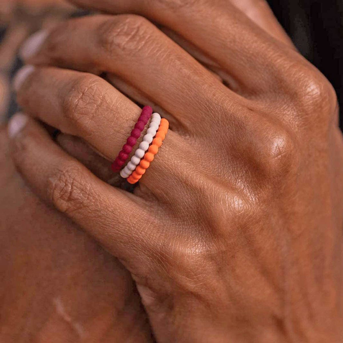 Enso Rings Beaded Stackables Series Silicone Ring - Pink Sand - Forza Sports