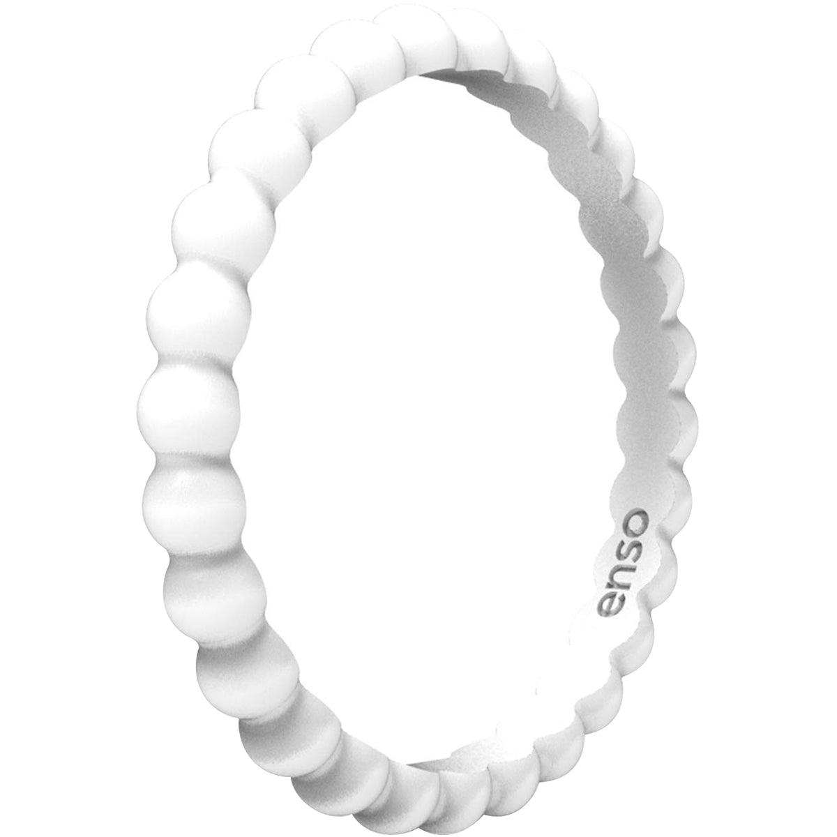 Enso Rings Beaded Stackables Series Silicone Ring - White - Forza Sports