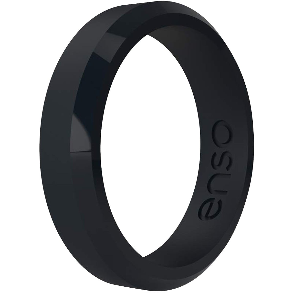 Enso Rings Thin Bevel Series Silicone Ring - Obsidian - Forza Sports