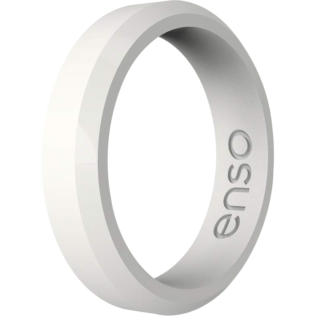 Enso Rings Thin Bevel Series Silicone Ring - White - Forza Sports