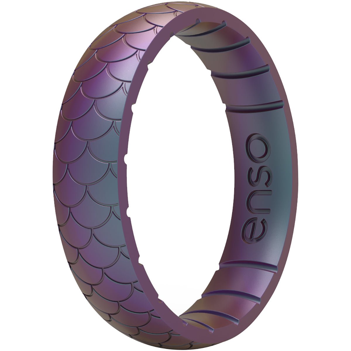 Enso Rings Thin Etched Legends Series Silicone Ring - 7 - Mermaid Scale - Forza Sports