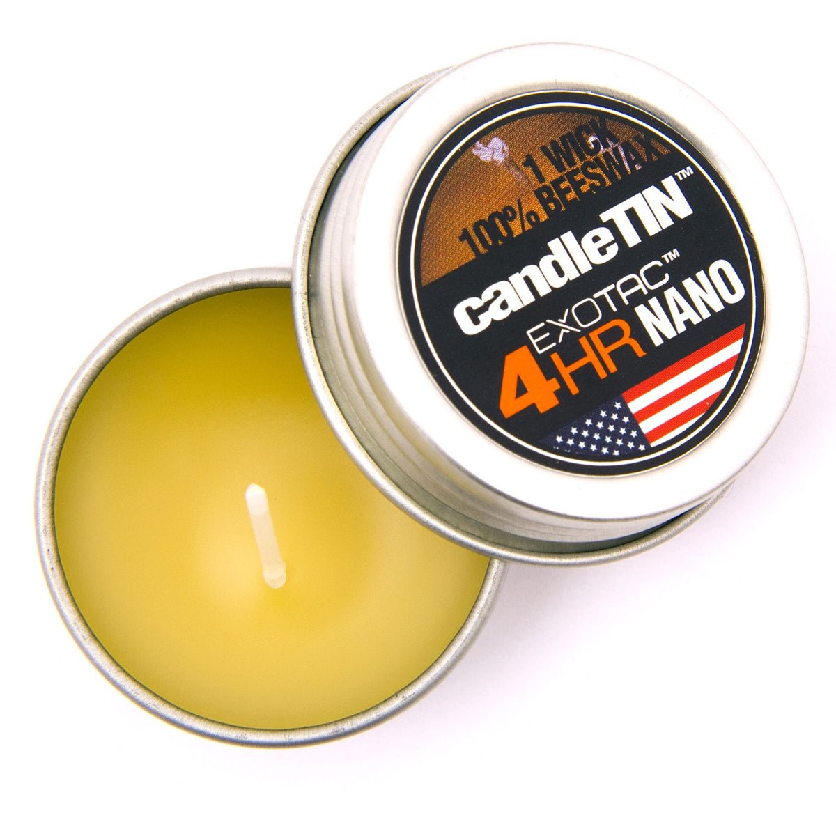 Exotac CandleTIN Nano 1 - Wick Emergency Candle 3 - Pack - Silver - Forza Sports