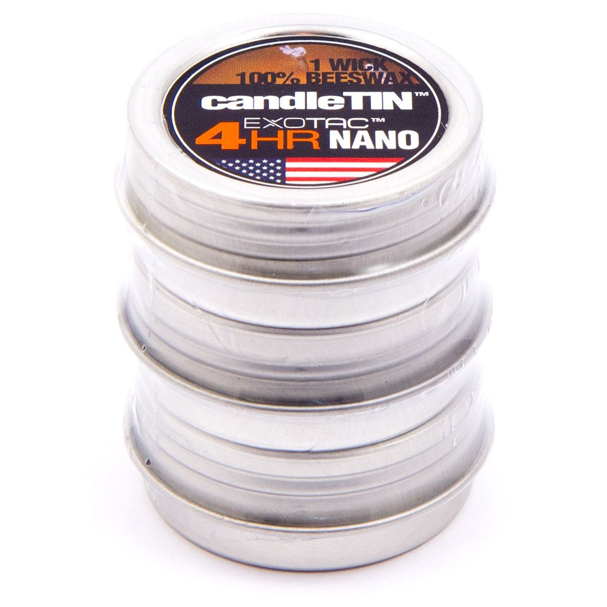 Exotac CandleTIN Nano 1 - Wick Emergency Candle 3 - Pack - Silver - Forza Sports