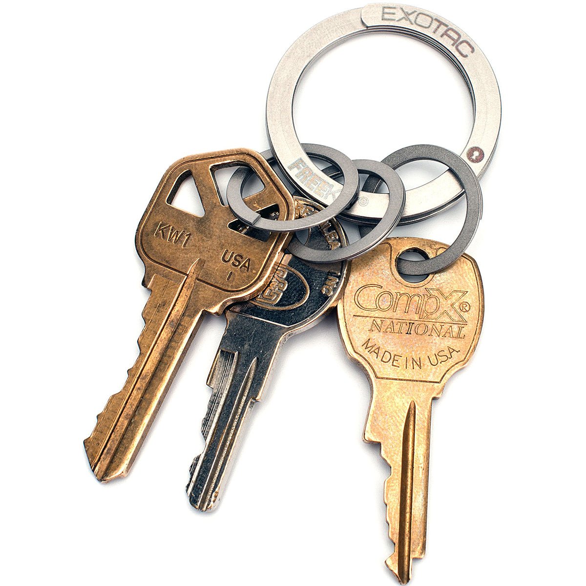 Exotac FREEKey Slim System Easy to Use Key Ring and Three Mini Key Rings - Forza Sports