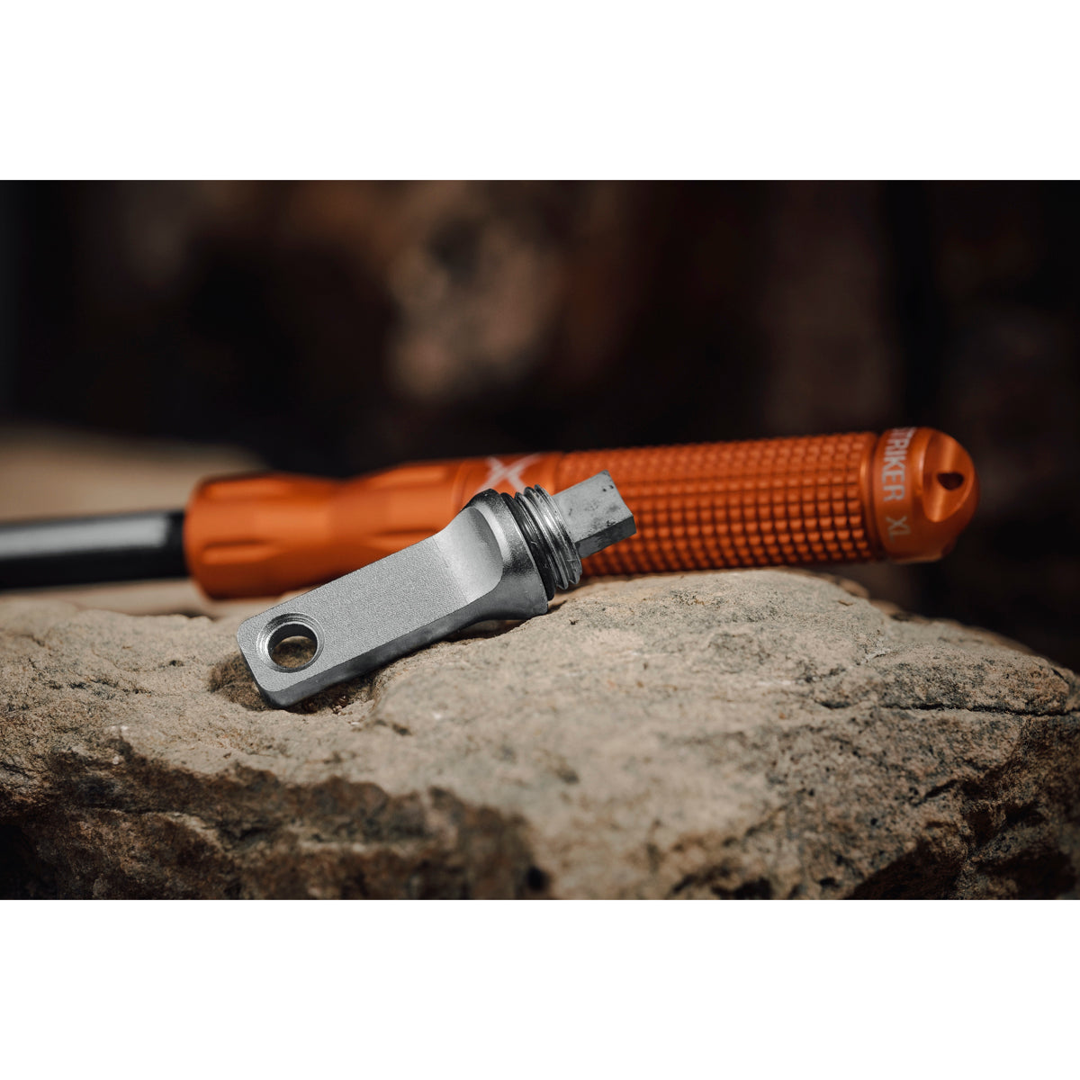 Exotac nanoSTRIKER XL Ultra-Light Ferrocerium Rod Firestarter - orange close up