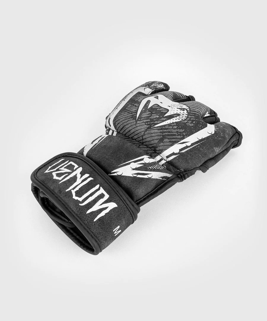 Venum GLDTR 4.0 Hook and Loop MMA Gloves - Black/White - Forza Sports
