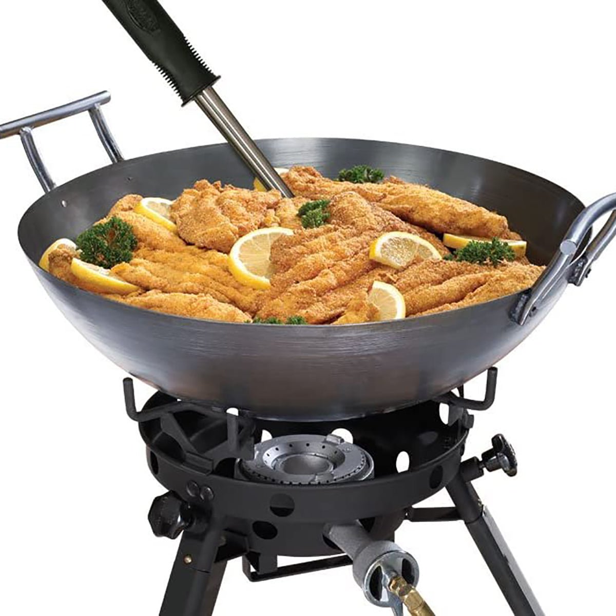 Eastman Outdoors Big Kahuna Burner with 22" Carbon Steel Outdoor Wok Kit, 37212 - Forza Sports