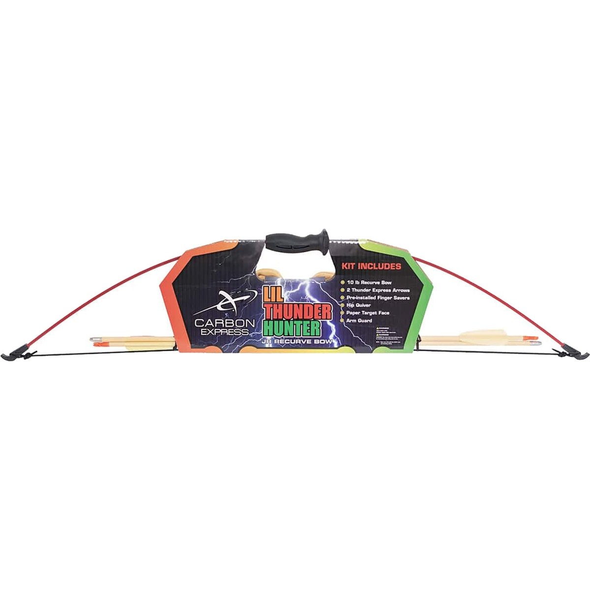 Carbon Express Ultra Thunder Hunter bow and arrow set on a white background