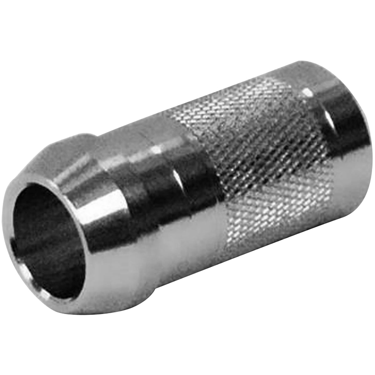 A silver-colored carbon express nock bushing designed for archery arrows.
