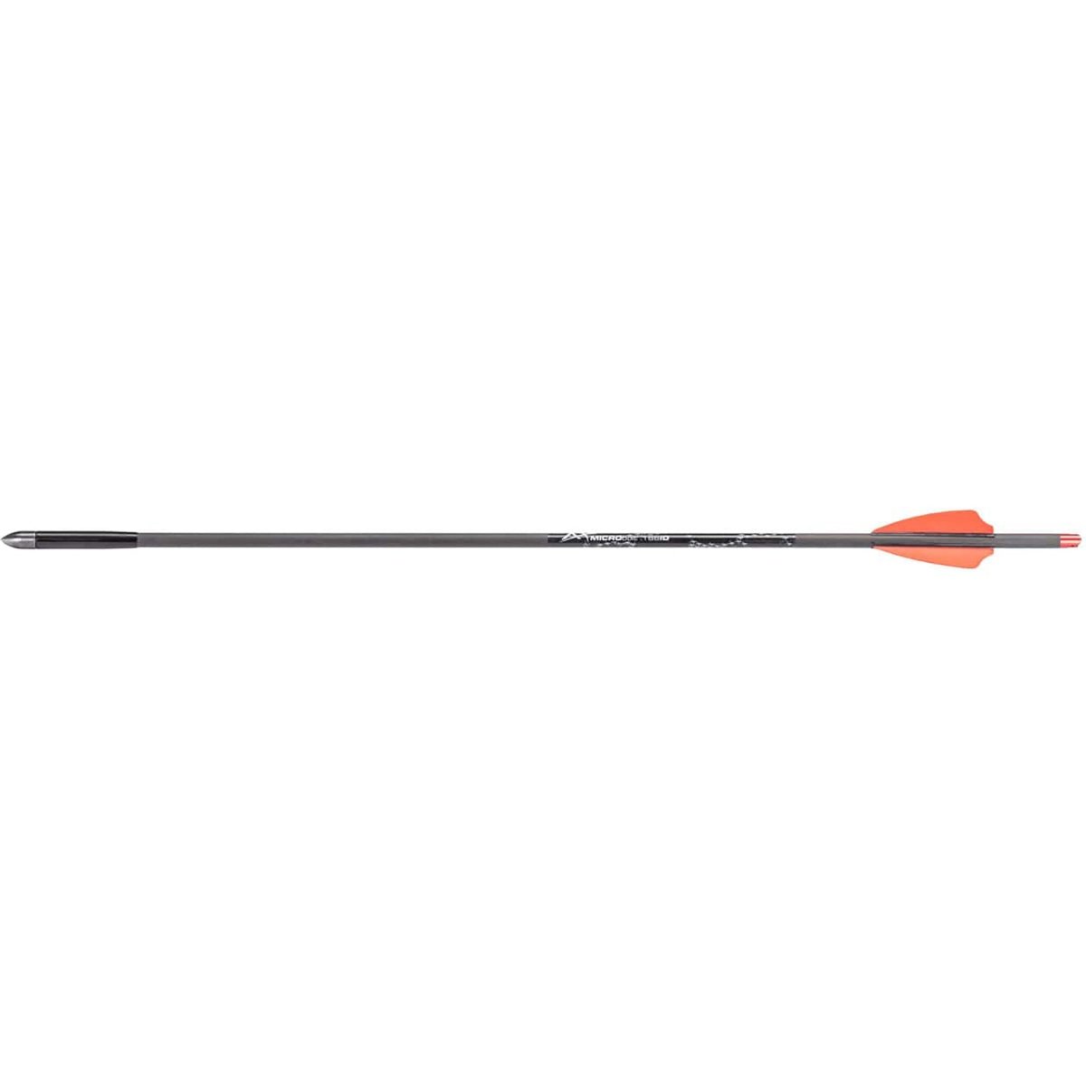 Crossbow bolts arrow with orange nock on a white background