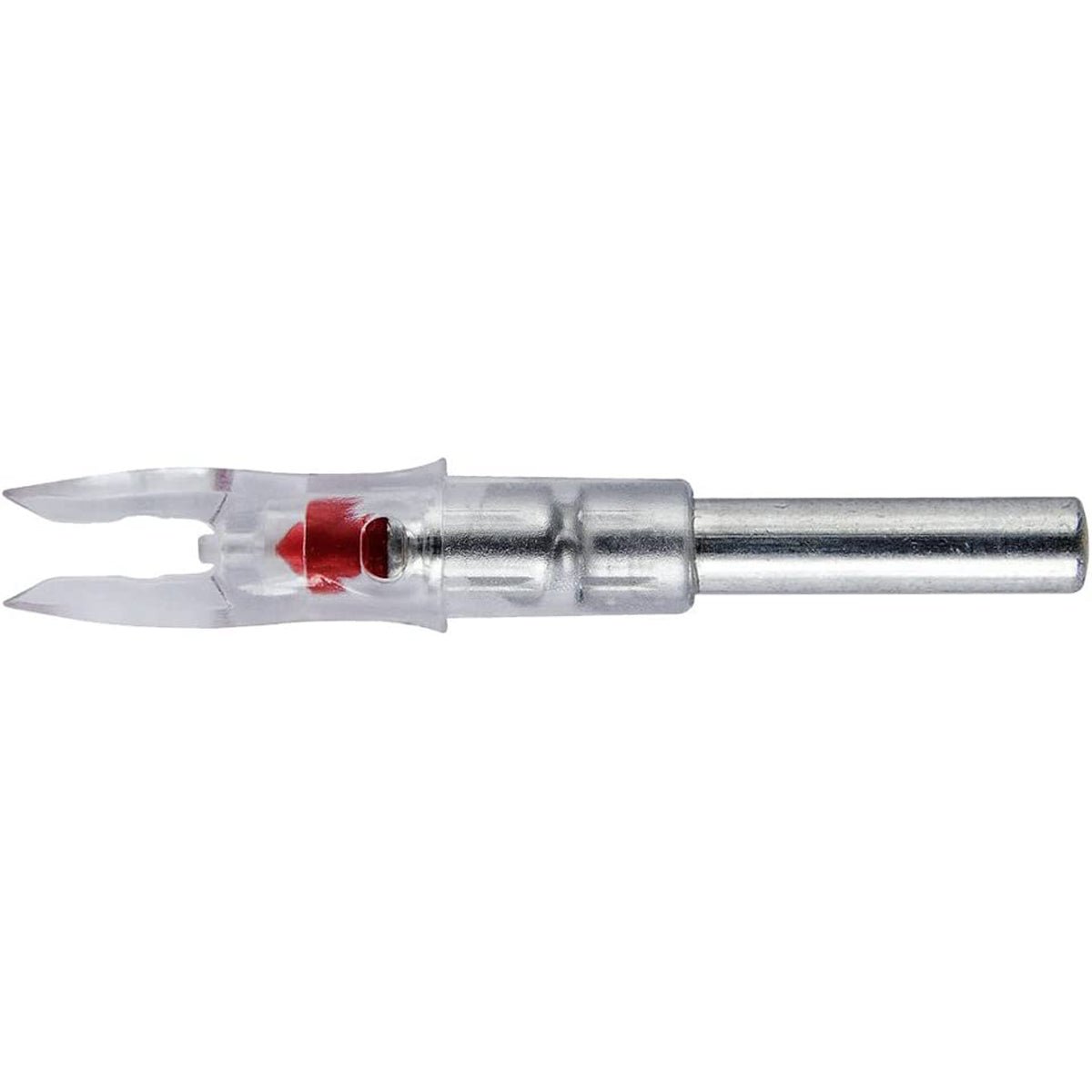 Metallic arrow red light GT nock on a white background