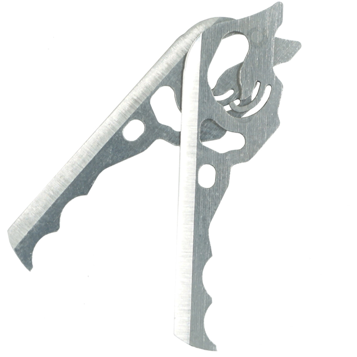 Metallic bow arrow nocking block on a white background