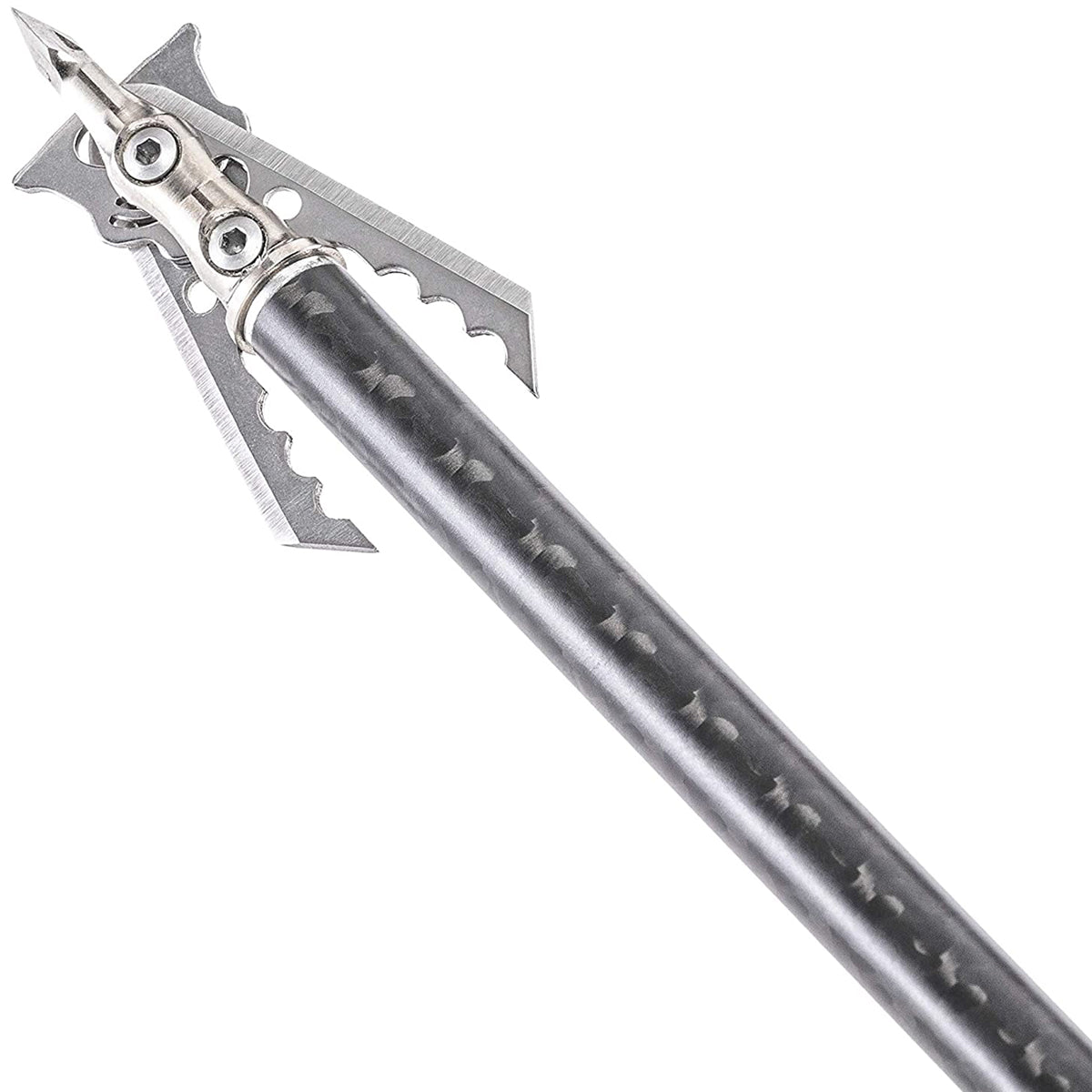 Archery broadhead on a white background
