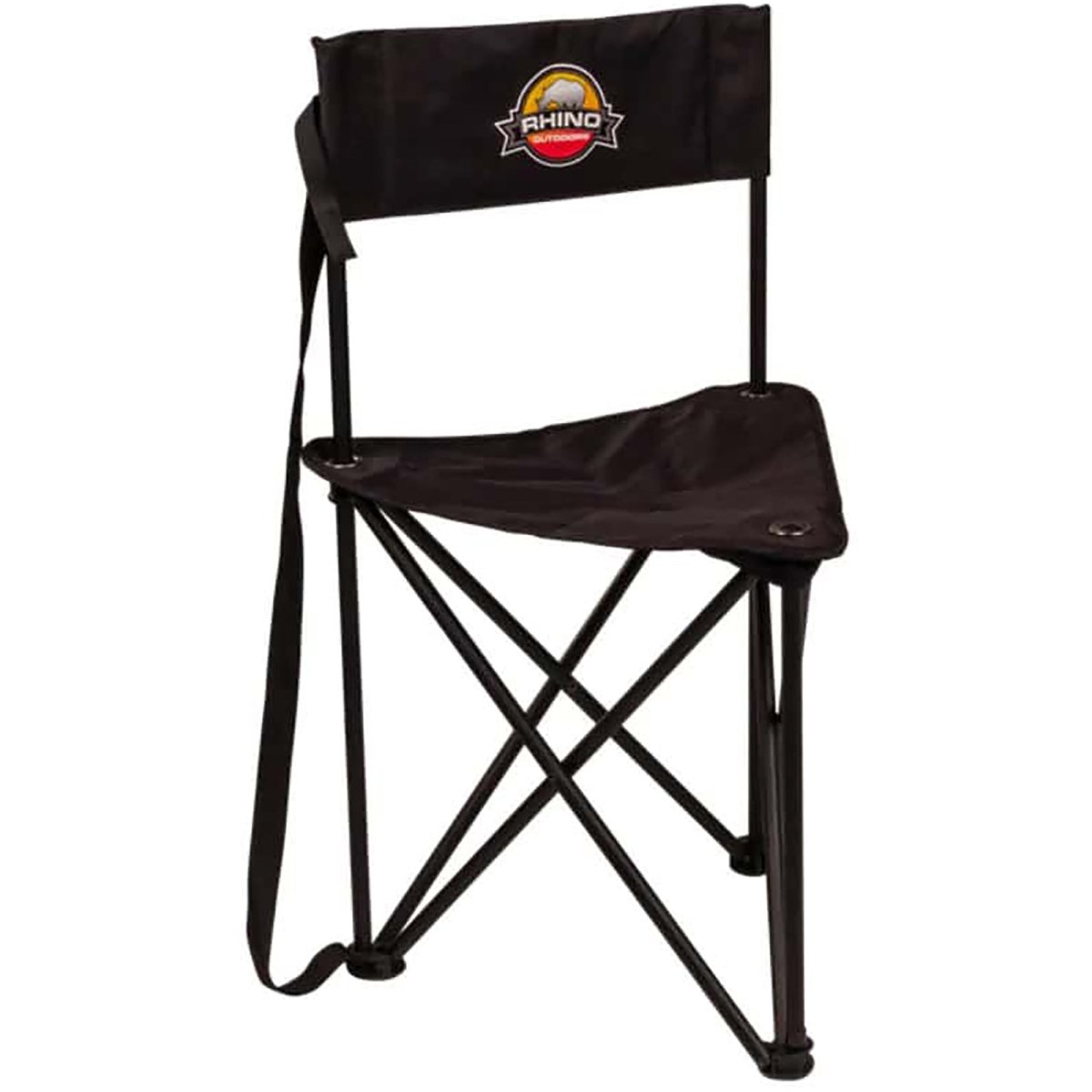 Rhino Folding Tripod Hunting Chair with Back Rest - Black - Forza Sports