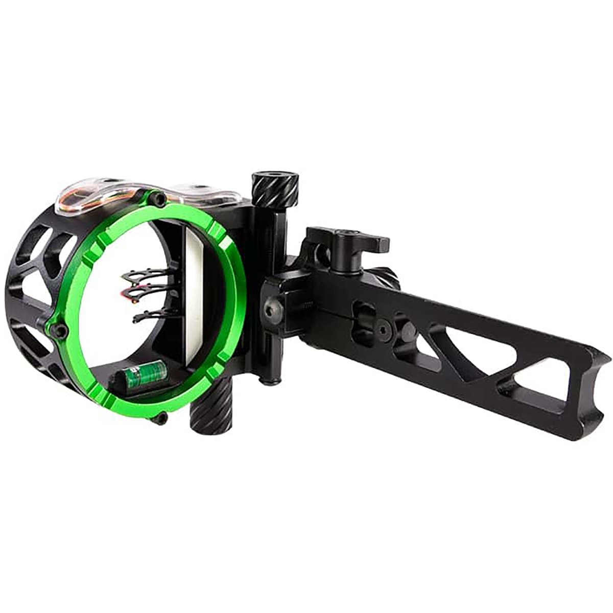Bow bridge lock compatible sights with green and black design on a white background