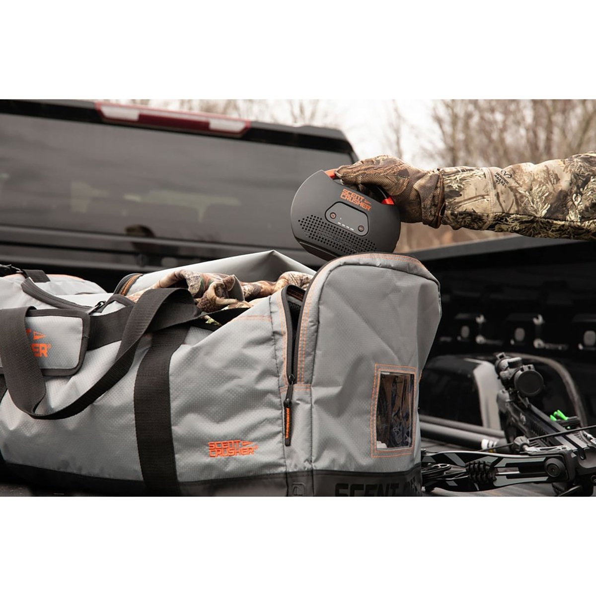Scent Crusher Odor Eliminating Gear Duffle Bag 2.0 - Gray/Black - Forza Sports
