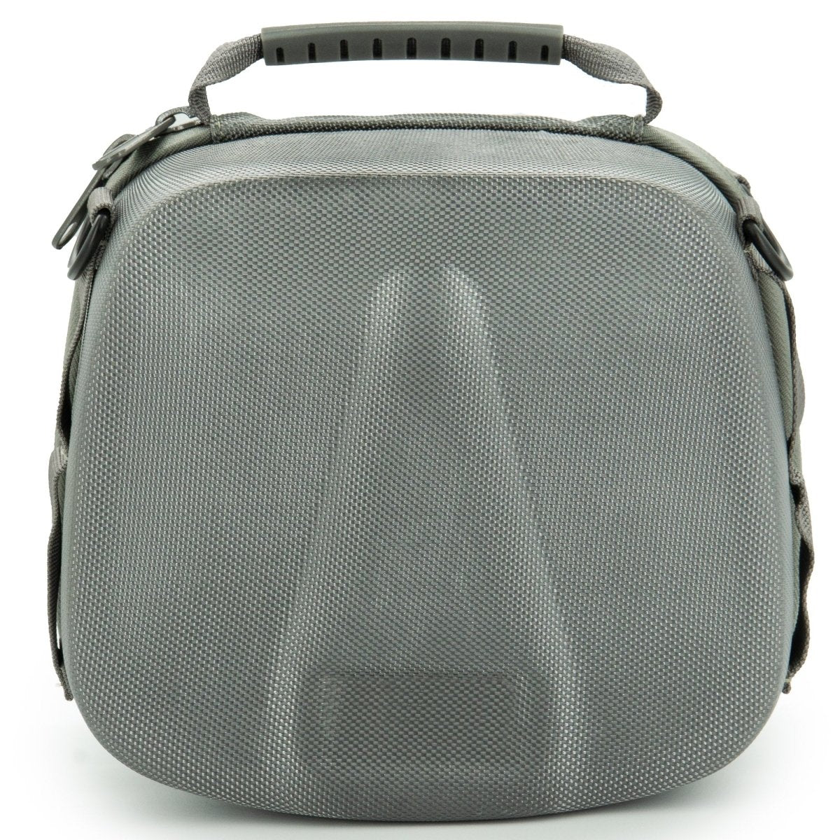 Gray generator zipper case with a handle on a white background